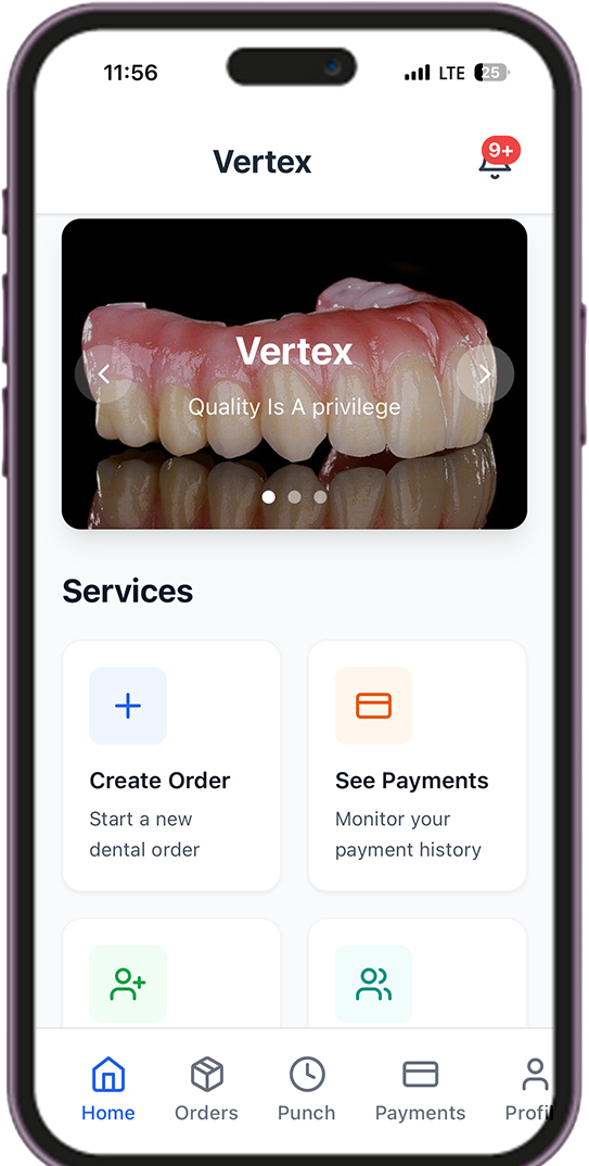 The Vertex app on a phone